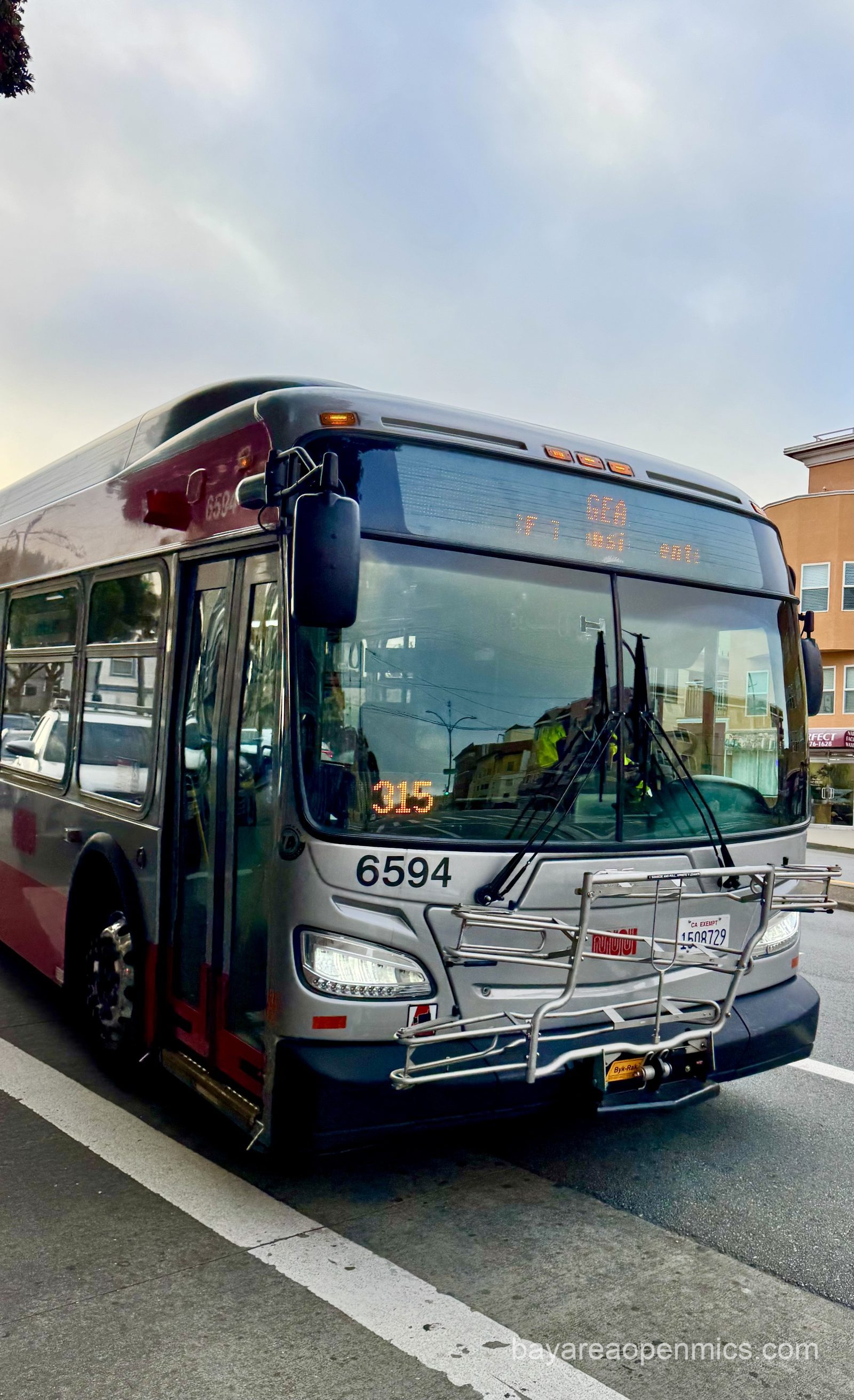 The 38 Geary Muni bus on Balboa Street in San Francisco