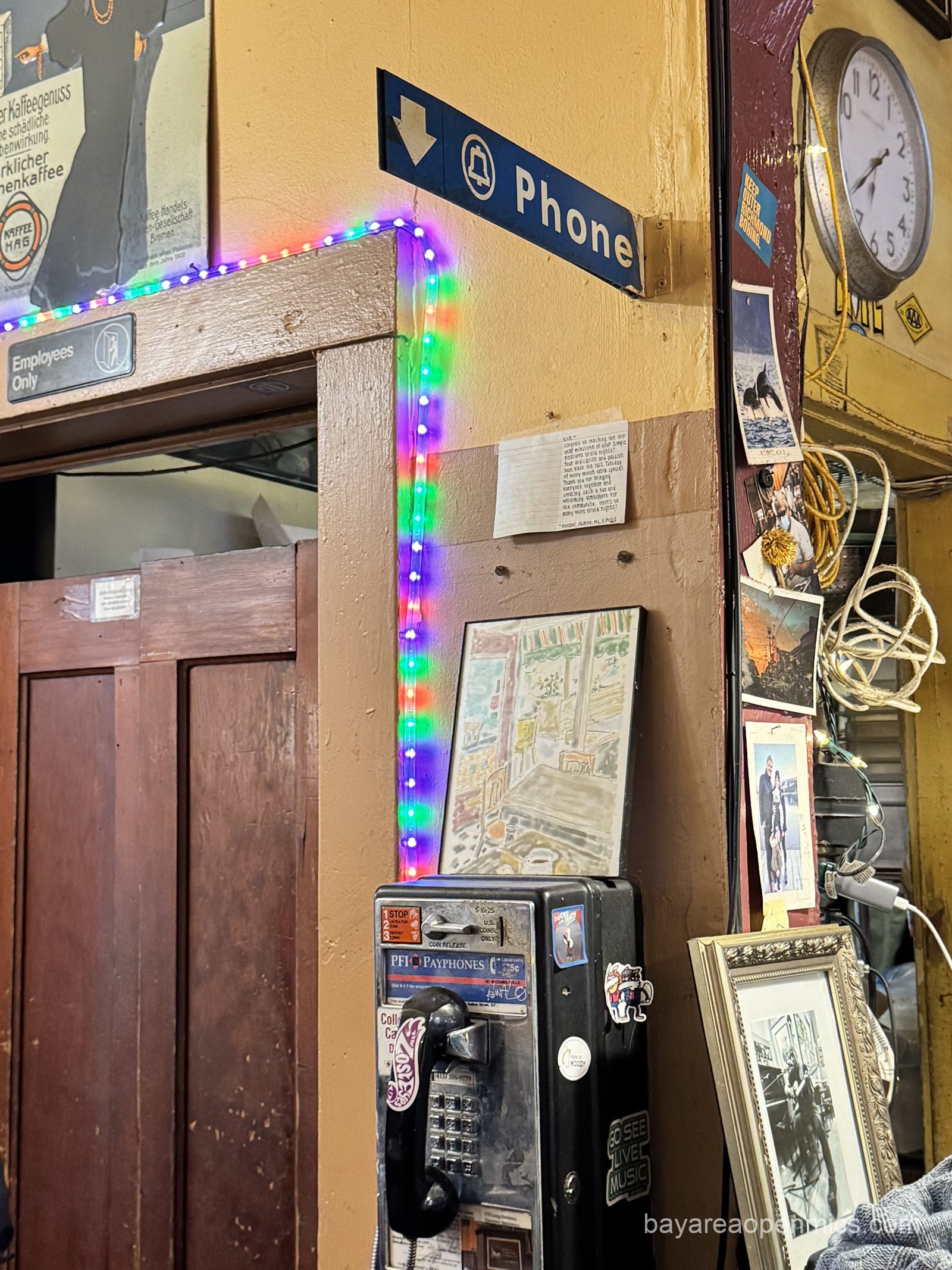 The old payphone inside Simple Pleasures Cafe in San Francisco