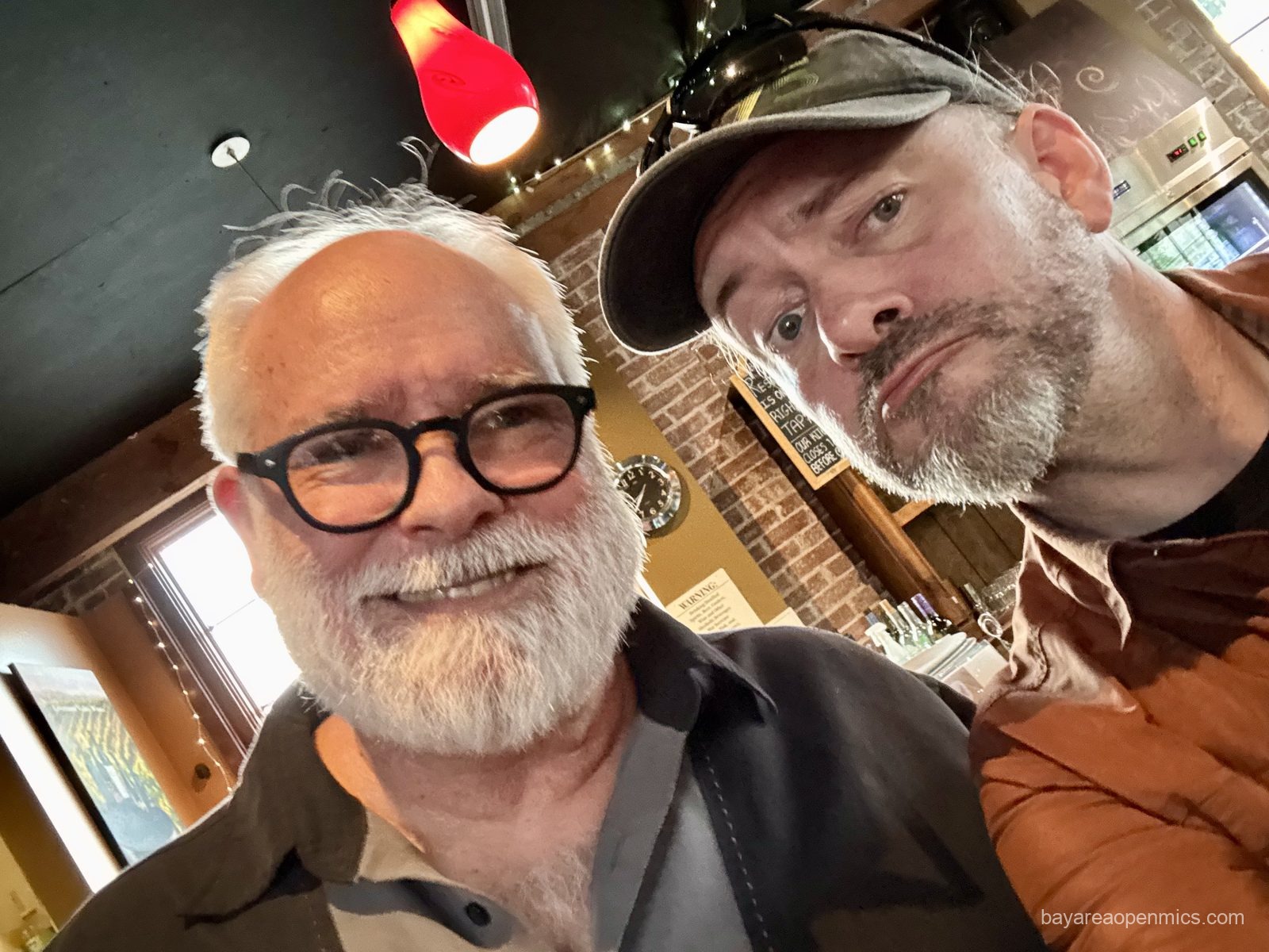 John Robertson and Seán Lightholder at the Swirl on the Square acoustic open mic in Livermore