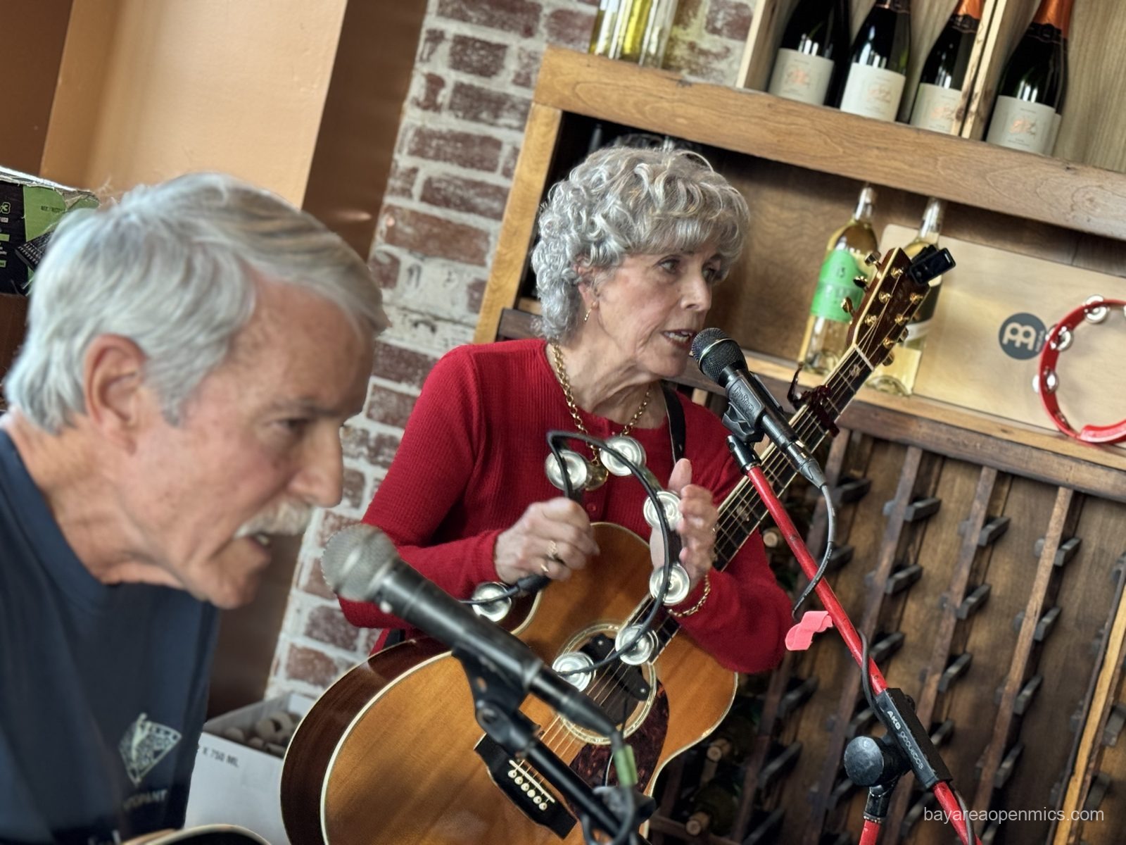 Steve Faria and Nadia perform together at the Swirl on the Square acoustic open mic in Livermore