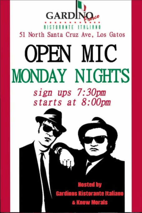 Logo for Gardino's Open Mic, Open Mic in Los Gatos, CA