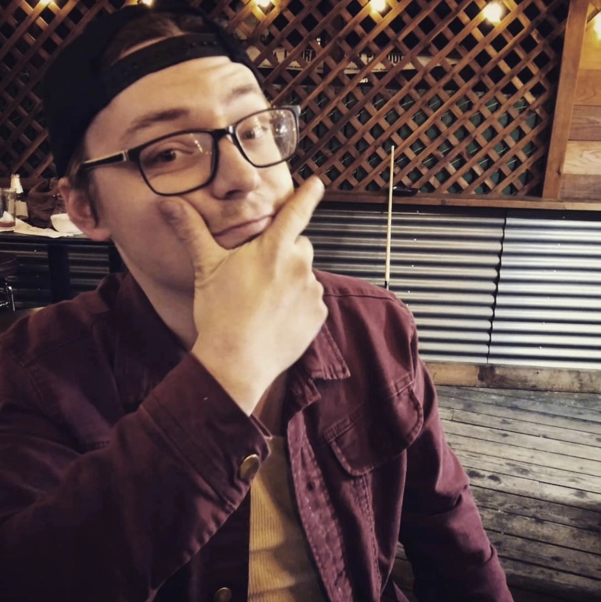 Christian Walsh, host at Henfling's Open Mic in Ben Lomond, CA