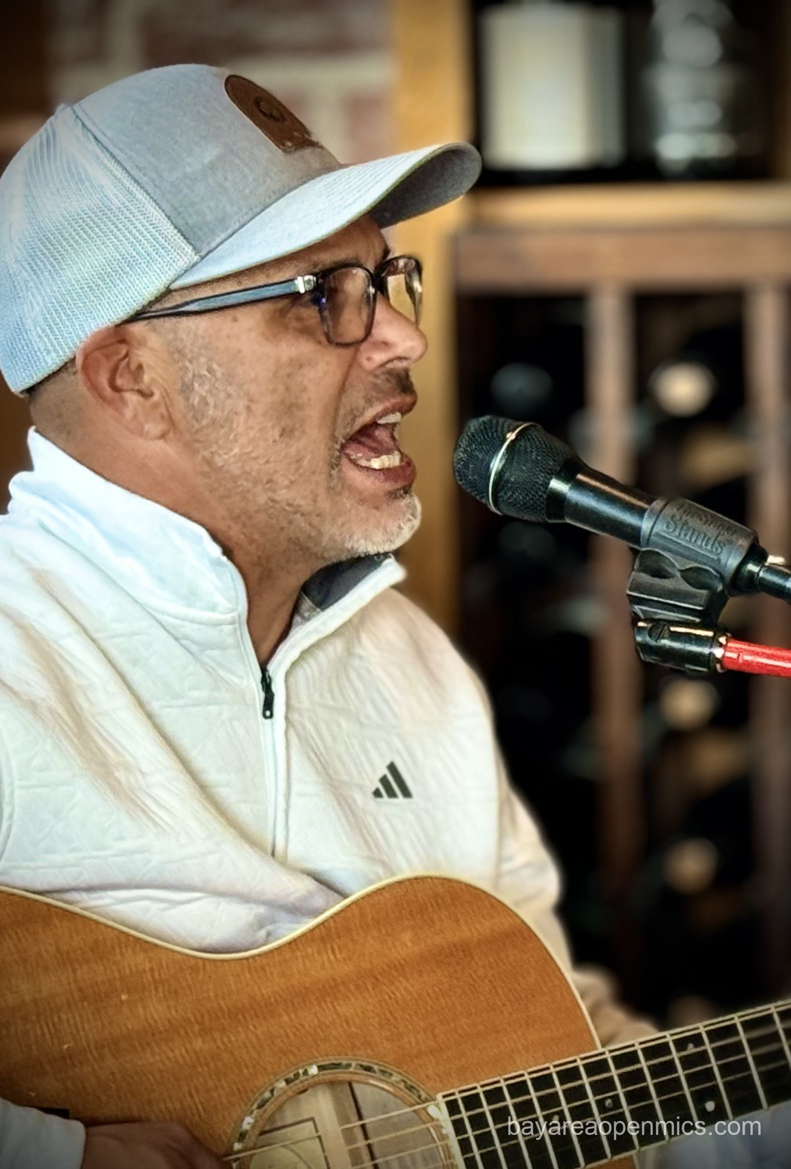 Frankie Bones performs at the Swirl on the Square acoustic open mic in Livermore