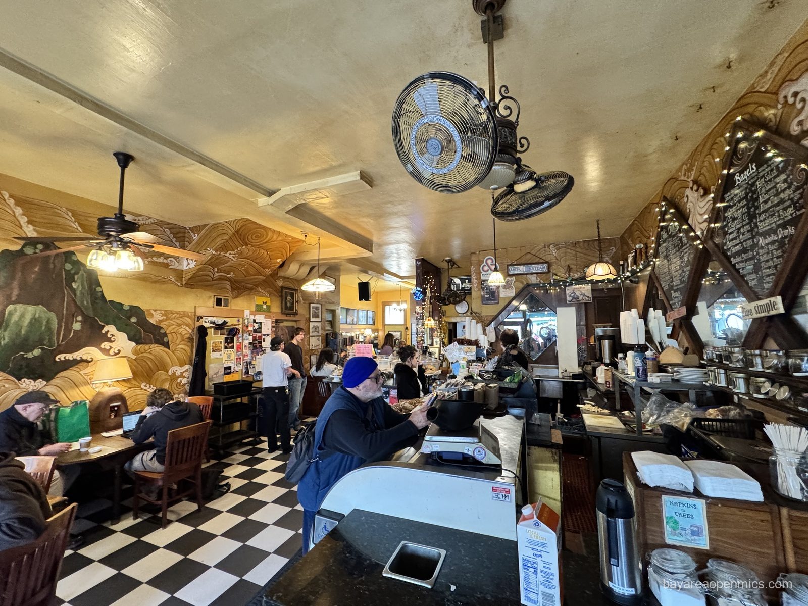 The interior of Simple Pleasures Cafe in San Francisco
