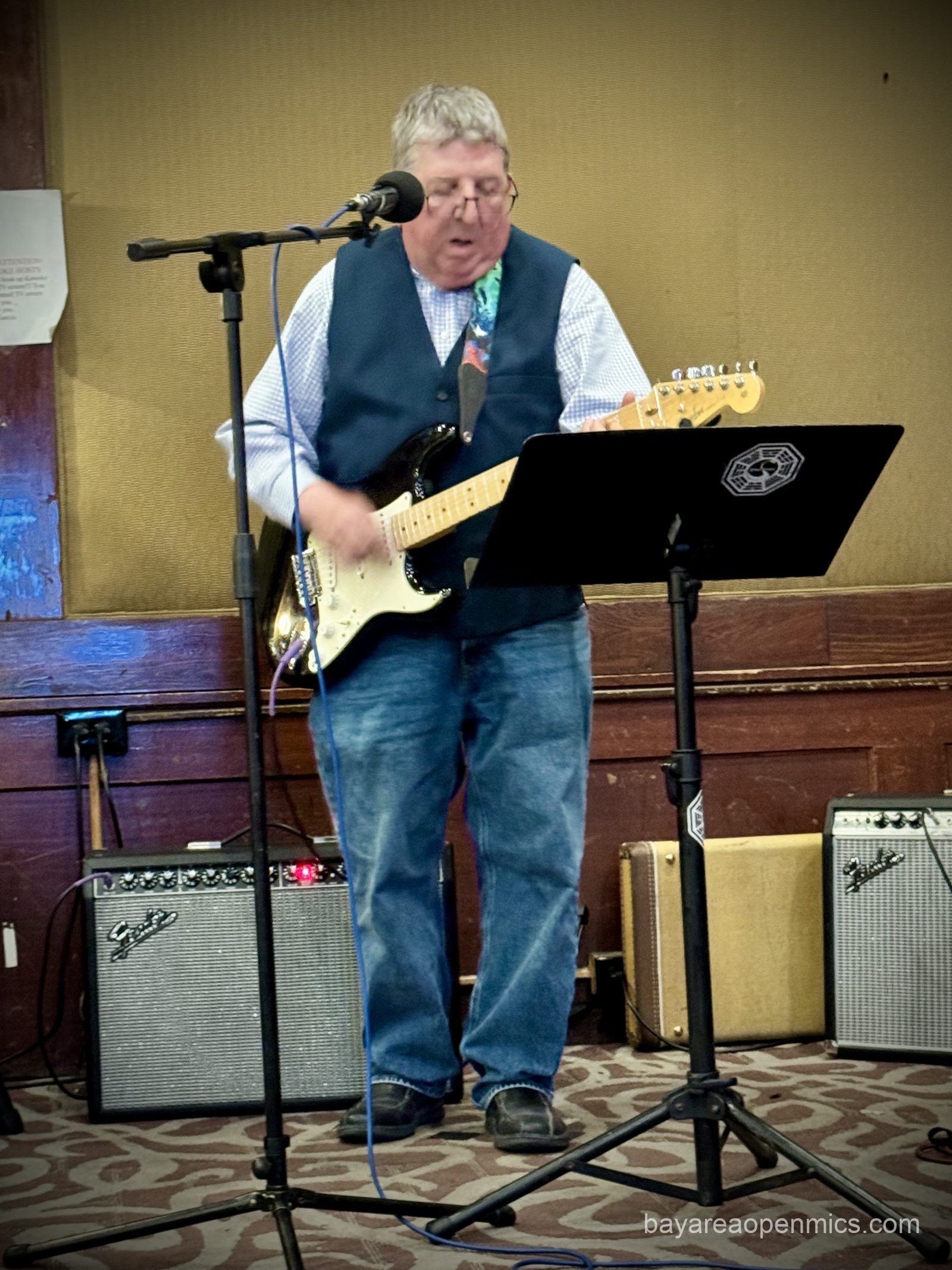 Mike Busch performs at the Three Flames open mic in San Jose