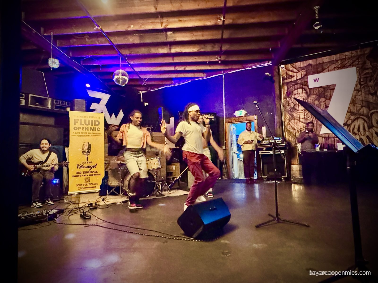 A second view of the PRNC dancers performing at the Fluid open mic