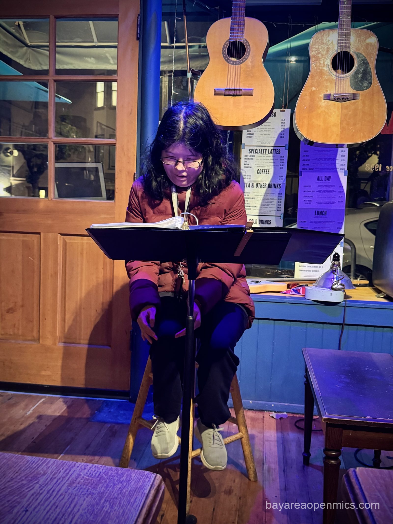 Meela performs at The Bazaar Cafe open mic in San Francisco