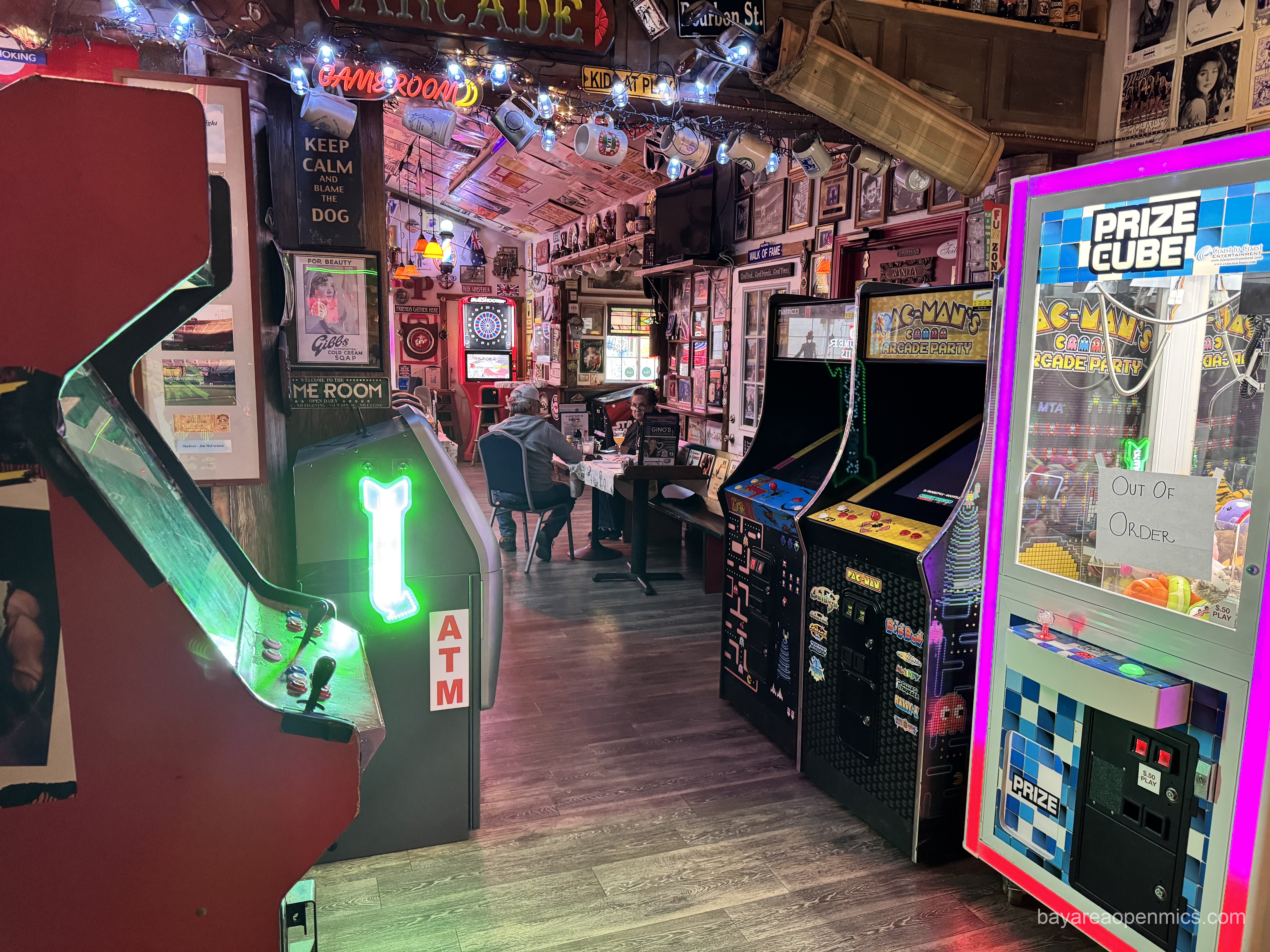 arcade games in the hallway