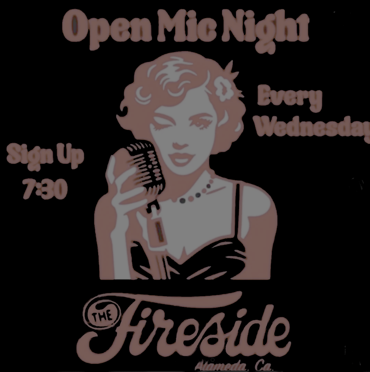 Logo for Fireside Open Mic, Open Mic in Alameda, CA