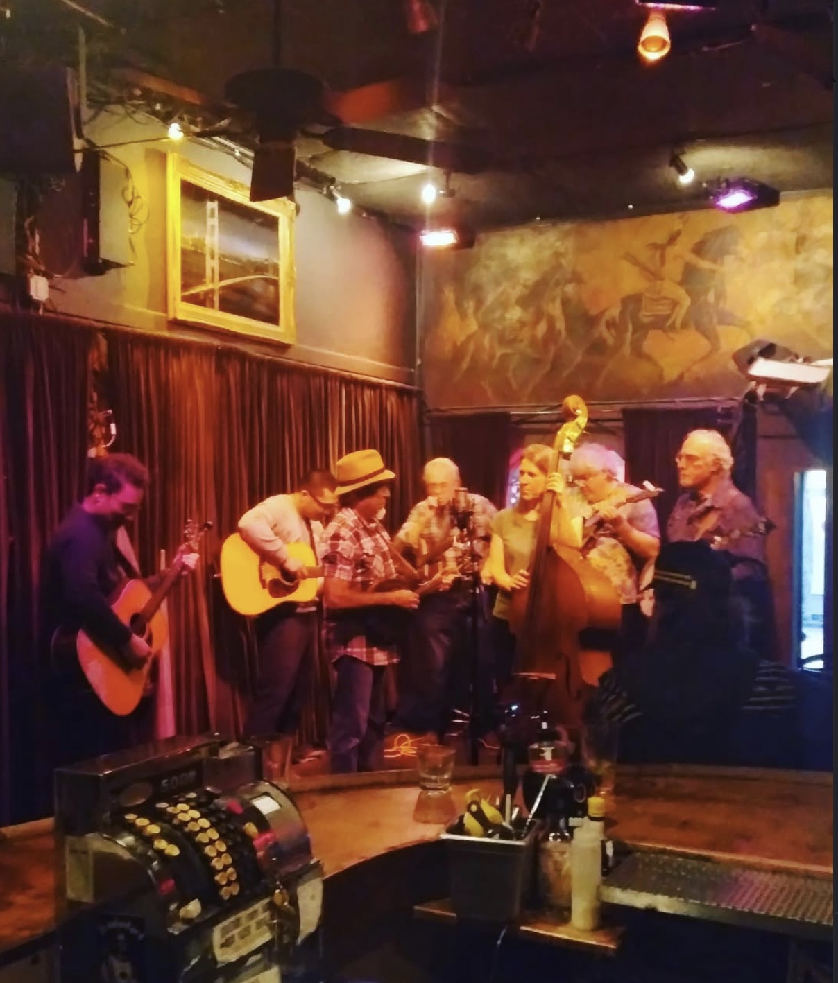 Lucky Horseshoe Bluegrass Jam performers at Lucky Horseshoe in Bernal Heights, San Francisco, CA