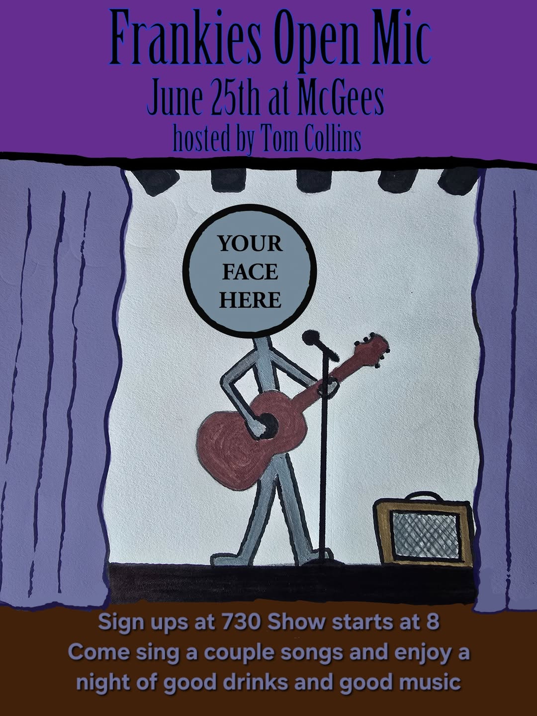 Flyer for Frankie's Open Mic