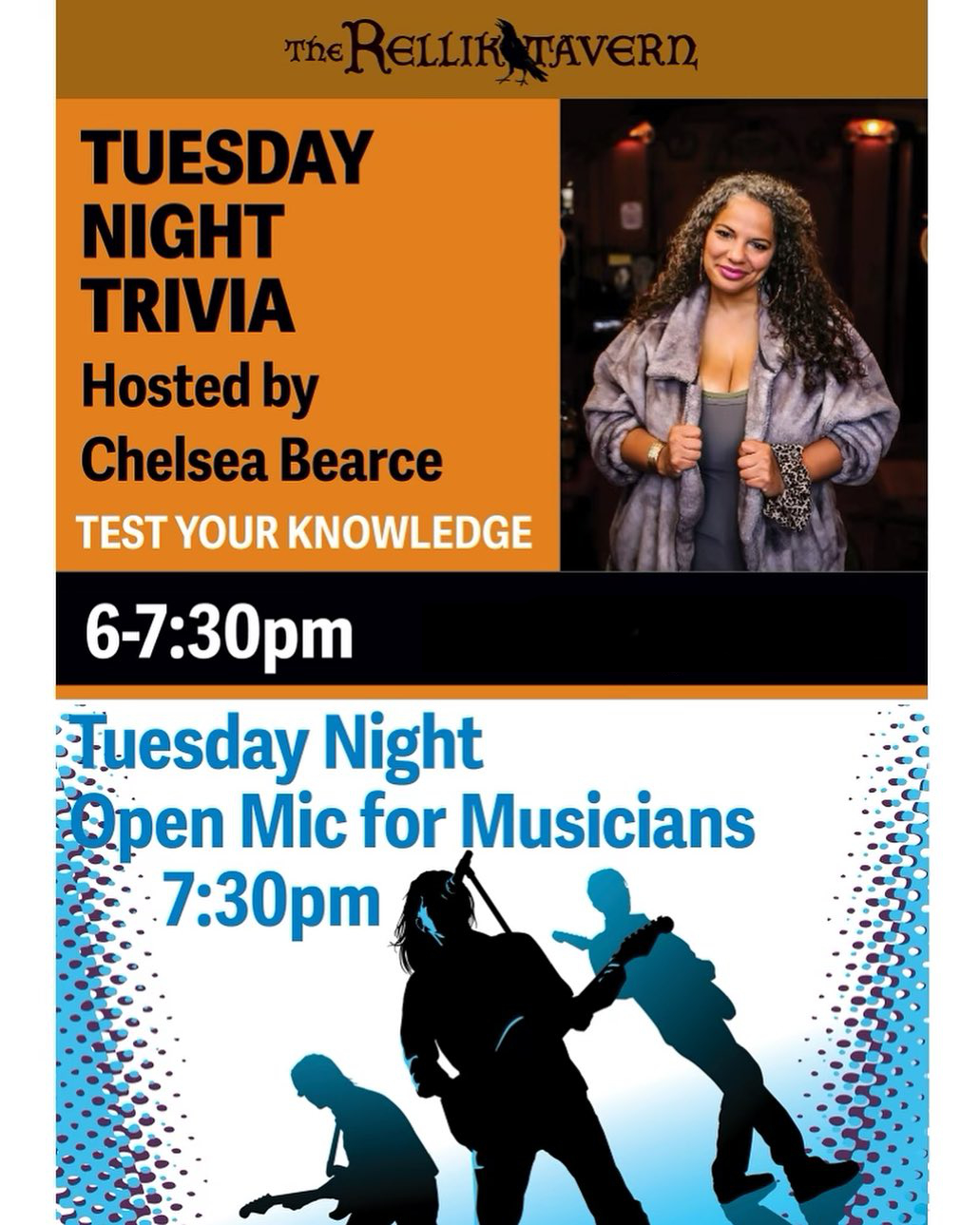 Flyer for Rellik Open Mic at The Rellik