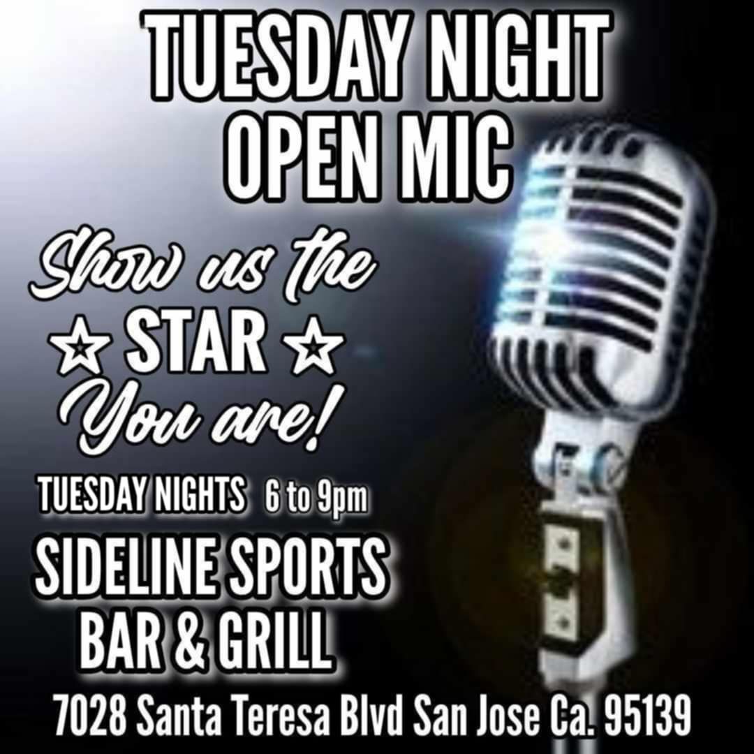 Flyer for Sideline Open mic at Sideline