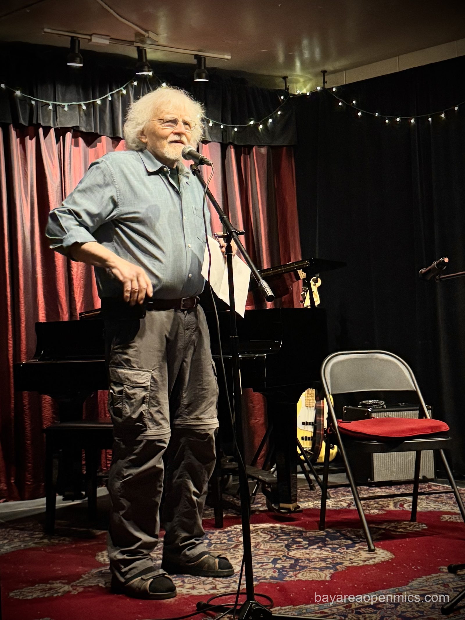 Austin Hurst, host at Front Porch Music Open Mic in Downtown Lafayette, Lafayette, CA