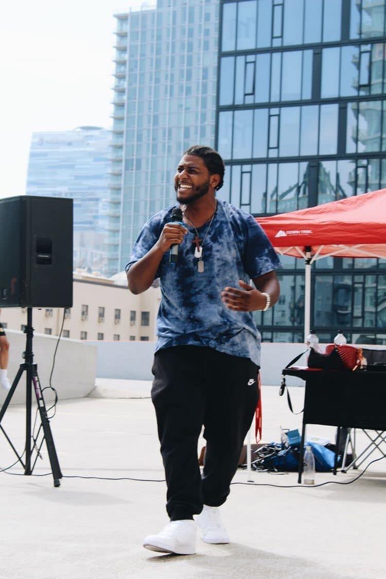 Jacob Virges, spoken word, featured performer at Friday Night Vibes in East Palo Alta, CA