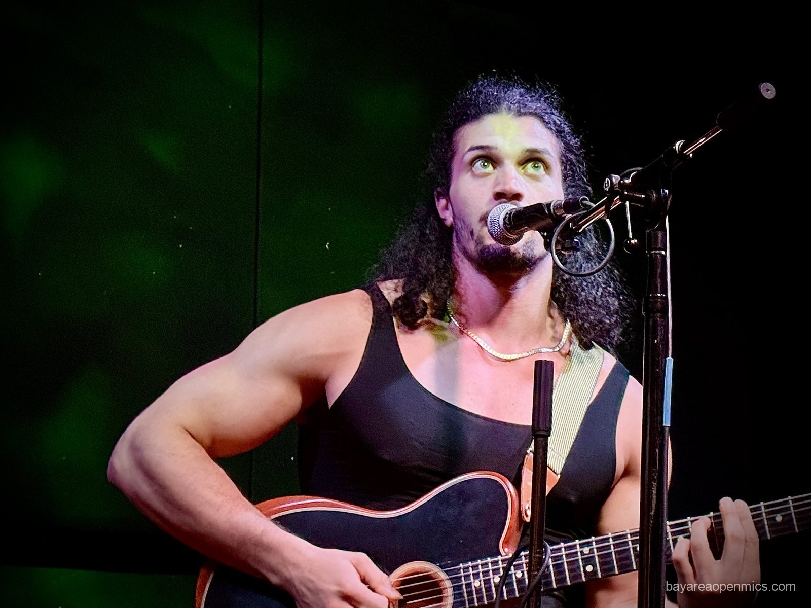 Miguel Love (Hunky Jesus) performs at the Hotel Utah open mic in San Francisco