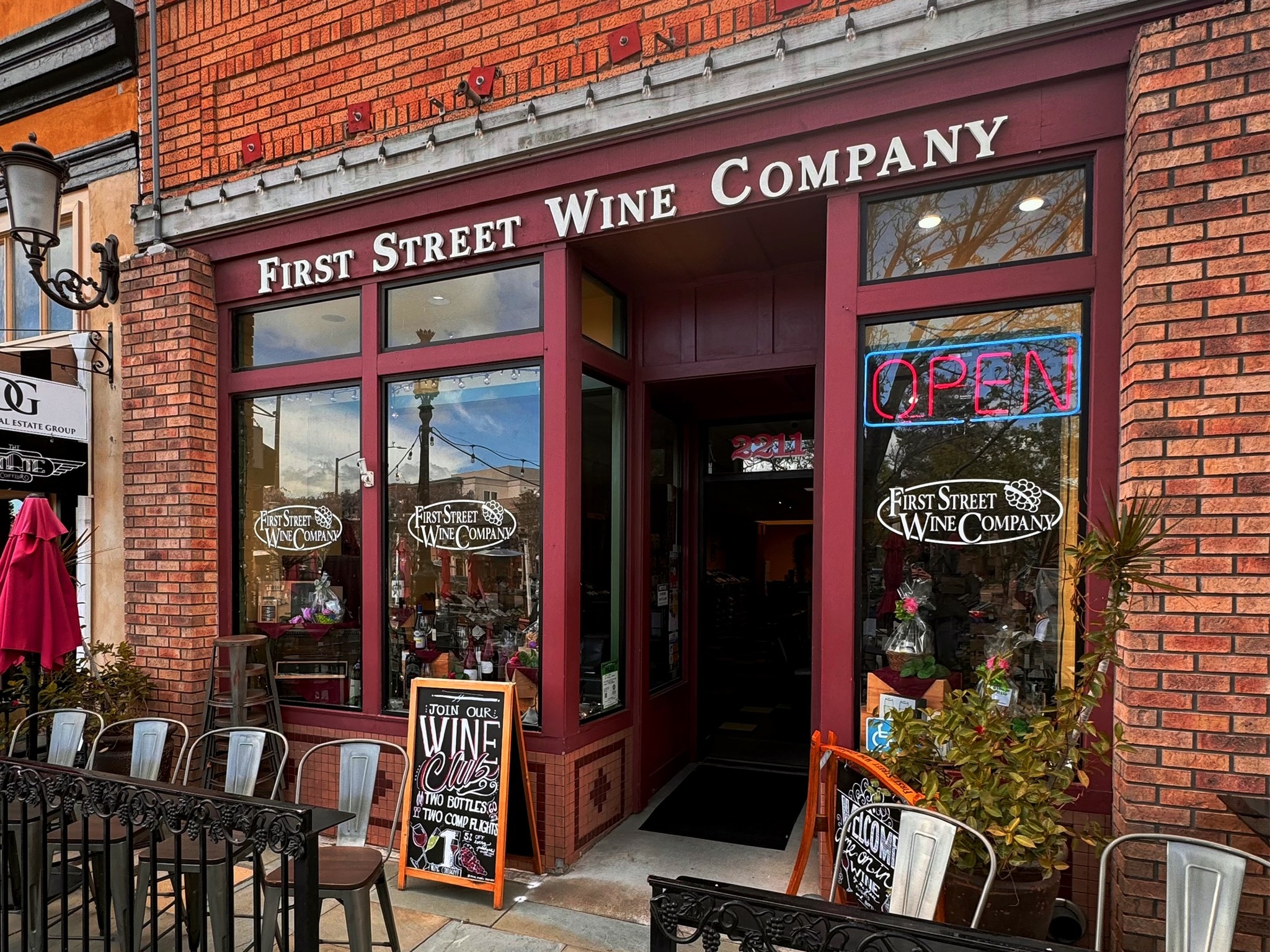 Photo of the front of wine bar 1st St Wine Co. in Downtown Livermore, Livermore, CA