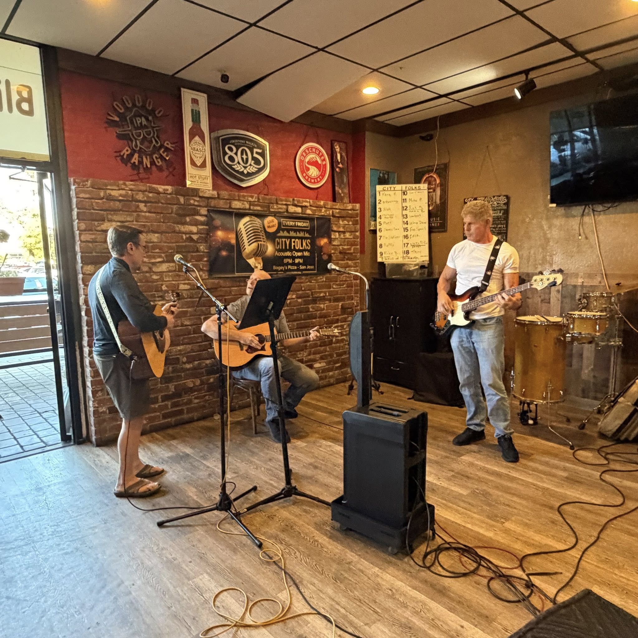 Photo of the performance area at restaurant Bogey's in San Jose, CA