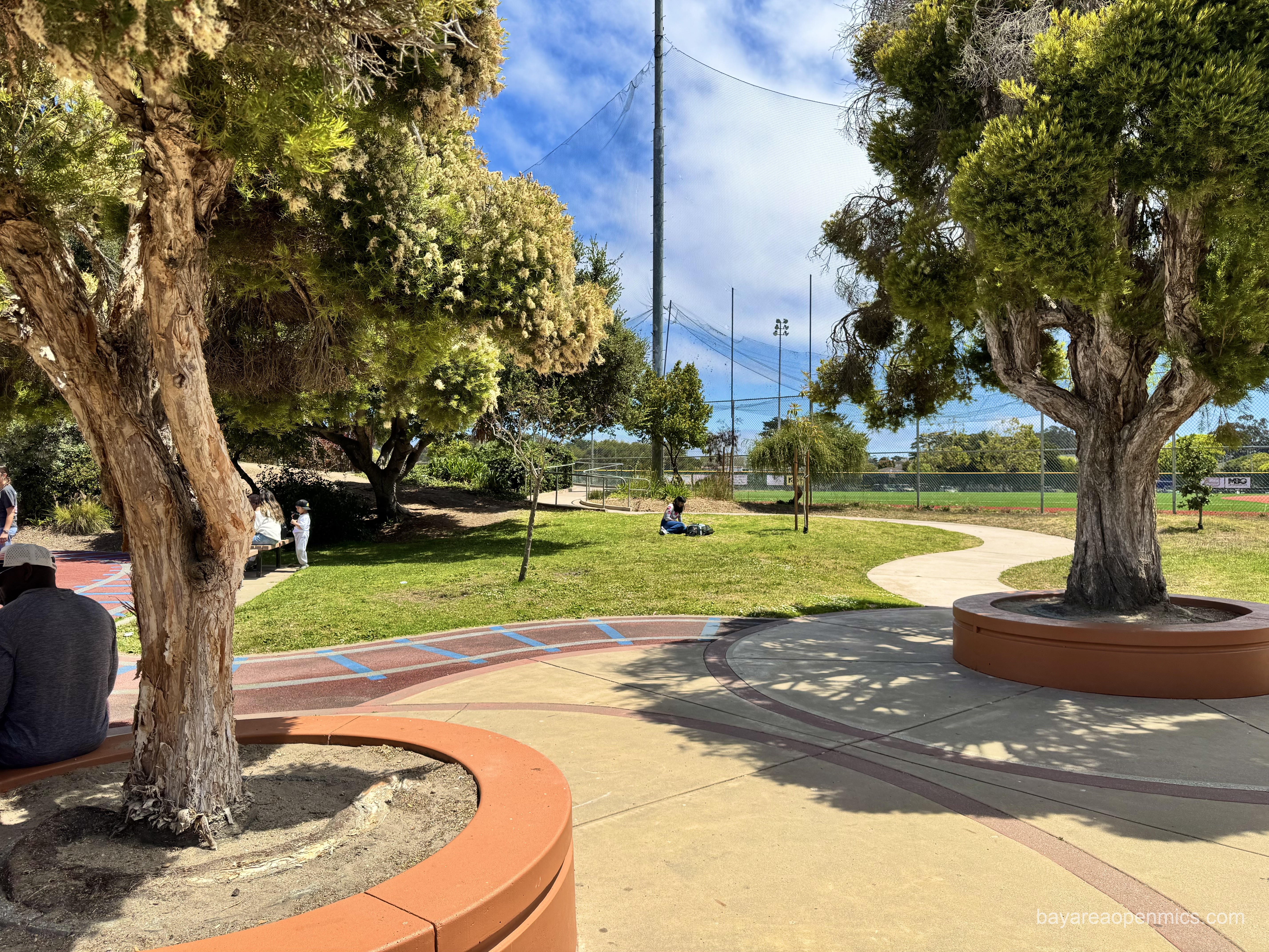 The lawn area inside Dennis the Menace Park in Monterey