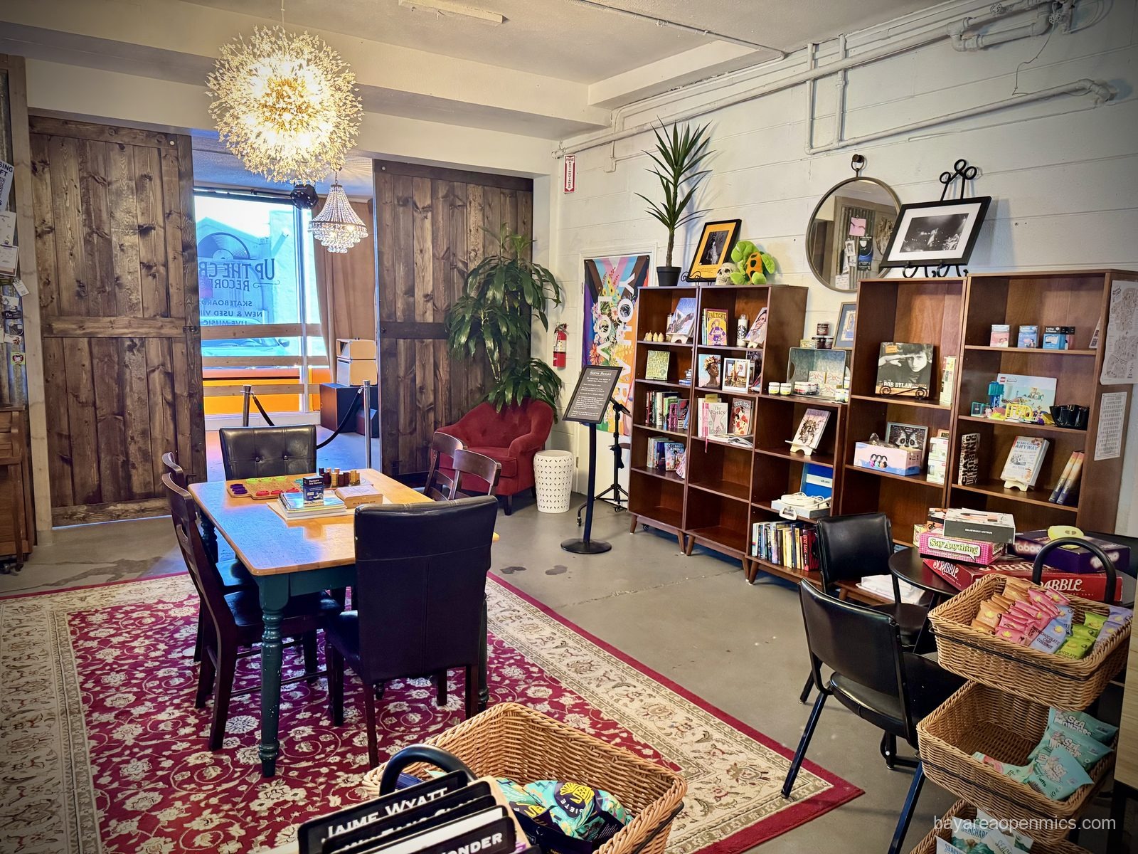 The ante room outside the performance area at Up The Creek Records